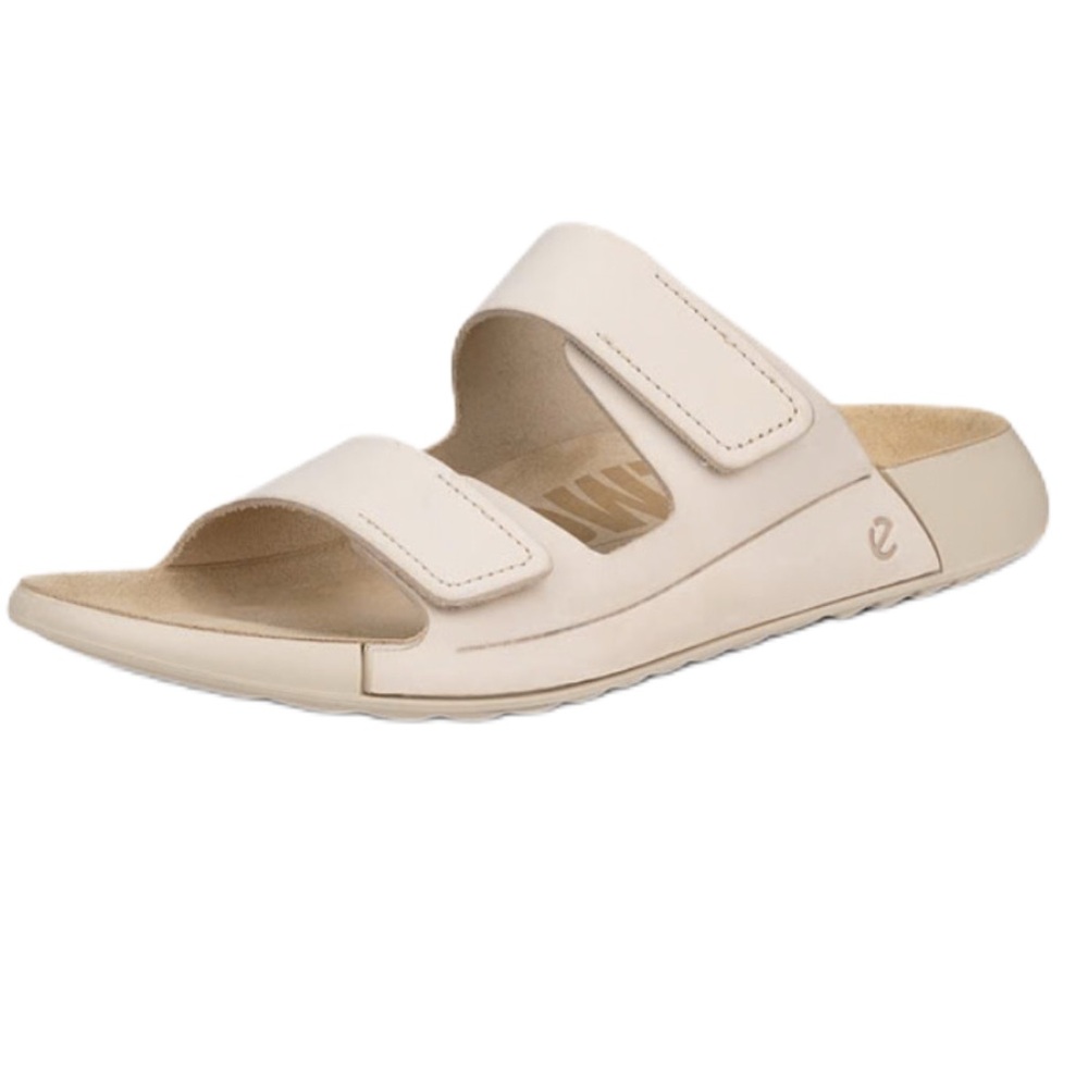 ECCO Cozmo Women's Nubuck Two-Strap Sandal Beige Size 9-9.5